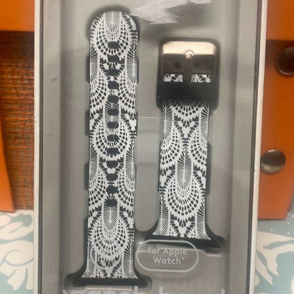 Heyday watch band, fits 38 watch, black and white. New in box.